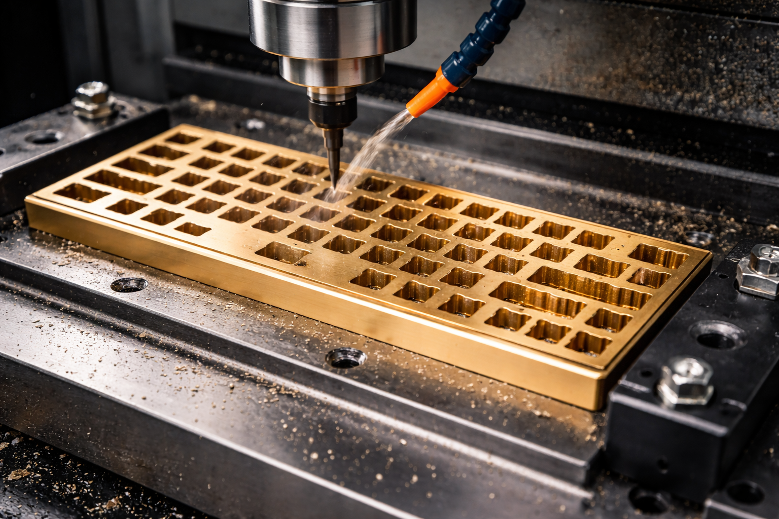 Keyboard on a desk — full-bleed — placeholder